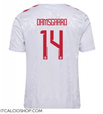Danimarca Mikkel Damsgaard #14 Seconda Maglia Europei 2024 Manica Corta